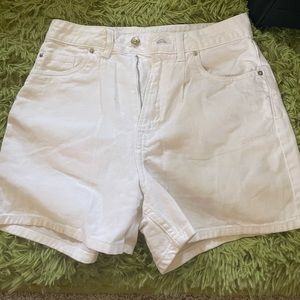 White high waisted jean shorts